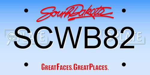 SCWB82 South Dakota License Plate
