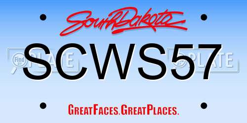 SCWS57 South Dakota License Plate