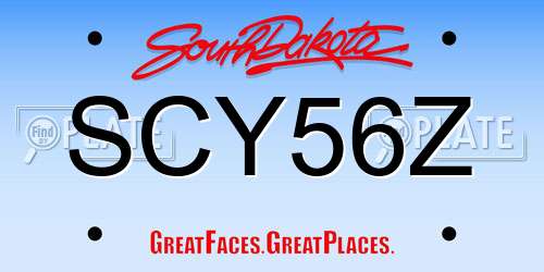 SCY56Z South Dakota License Plate