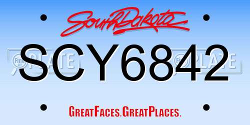 SCY6842 South Dakota License Plate