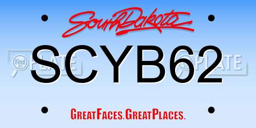 SCYB62 South Dakota License Plate