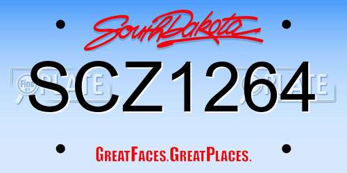 SCZ1264 South Dakota License Plate