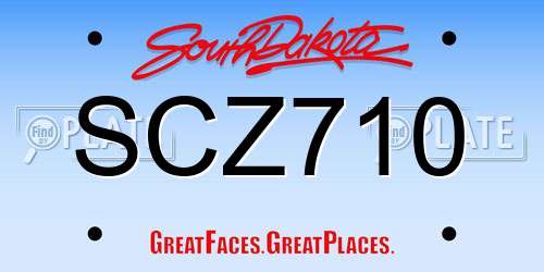 SCZ710 South Dakota License Plate