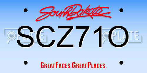 SCZ71O South Dakota License Plate