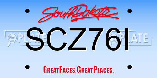 SCZ76I South Dakota License Plate