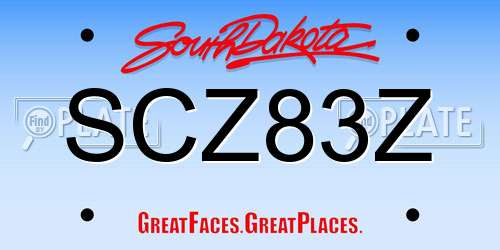 SCZ83Z South Dakota License Plate