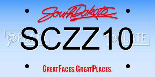 SCZZ10 South Dakota License Plate