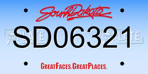 SD06321 South Dakota License Plate
