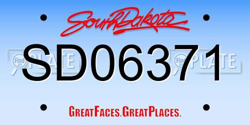 SD06371 South Dakota License Plate