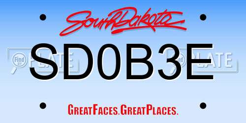 SD0B3E South Dakota License Plate