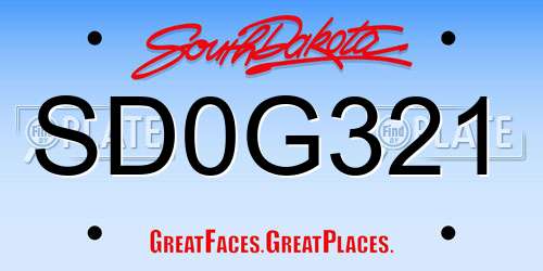 SD0G321 South Dakota License Plate