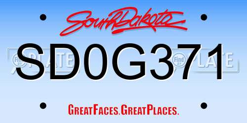 SD0G371 South Dakota License Plate