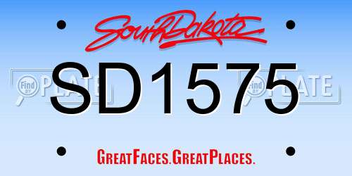 SD1575 South Dakota License Plate