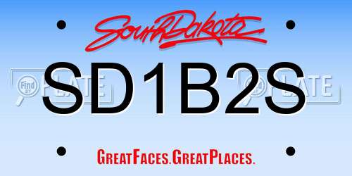 SD1B2S South Dakota License Plate