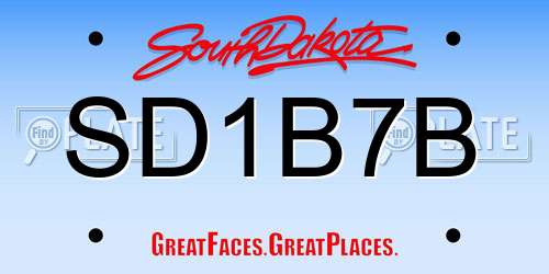 SD1B7B South Dakota License Plate