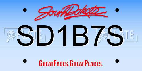 SD1B7S South Dakota License Plate