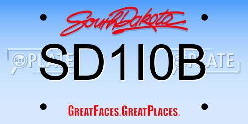 SD1I0B South Dakota License Plate