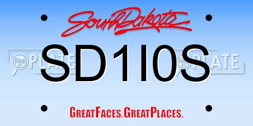 SD1I0S South Dakota License Plate