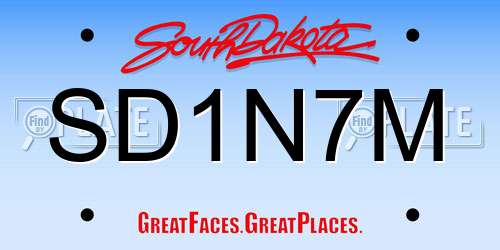 SD1N7M South Dakota License Plate