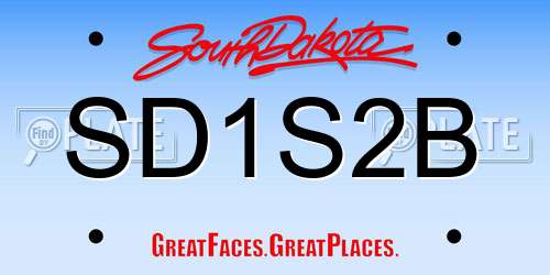 SD1S2B South Dakota License Plate