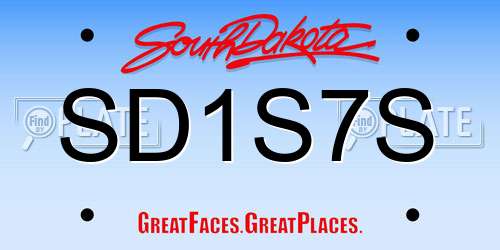 SD1S7S South Dakota License Plate
