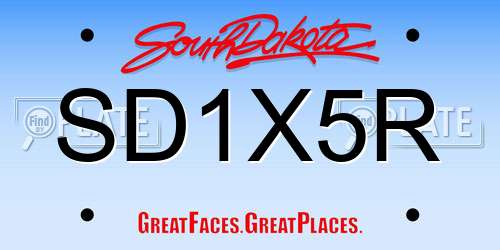 SD1X5R South Dakota License Plate