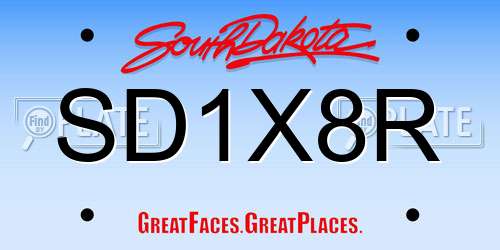 SD1X8R South Dakota License Plate