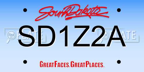 SD1Z2A South Dakota License Plate