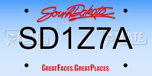SD1Z7A South Dakota License Plate