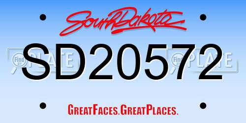 SD20572 South Dakota License Plate