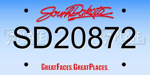 SD20872 South Dakota License Plate