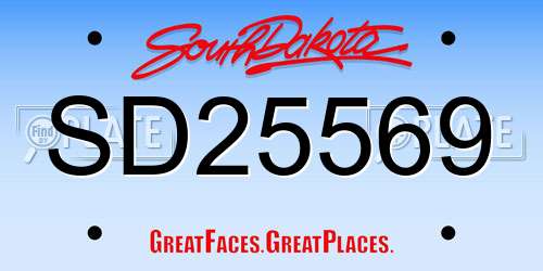 SD25569 South Dakota License Plate