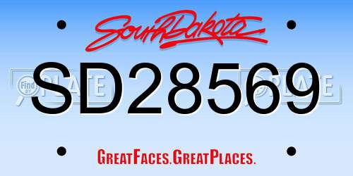 SD28569 South Dakota License Plate