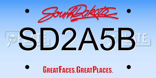 SD2A5B South Dakota License Plate