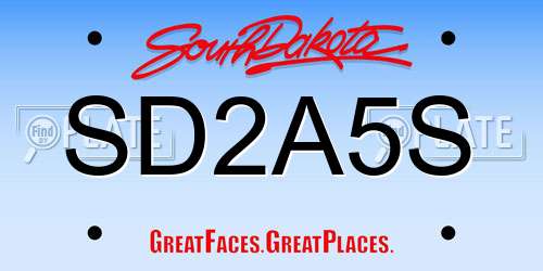SD2A5S South Dakota License Plate