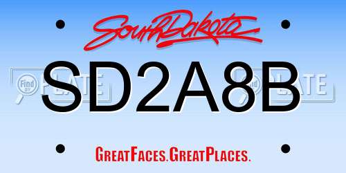 SD2A8B South Dakota License Plate