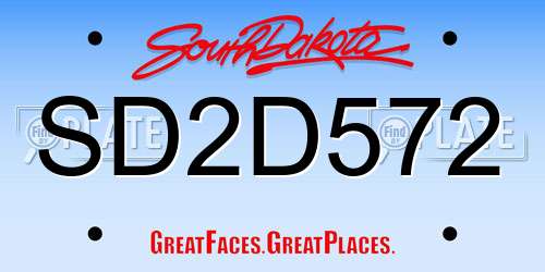 SD2D572 South Dakota License Plate