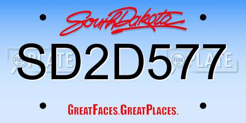 SD2D577 South Dakota License Plate