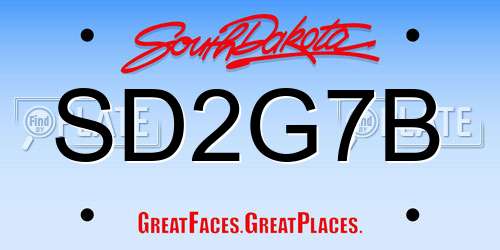SD2G7B South Dakota License Plate