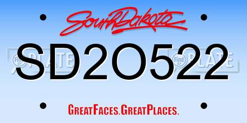 SD2O522 South Dakota License Plate