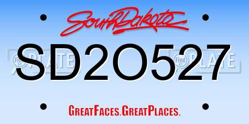 SD2O527 South Dakota License Plate