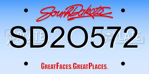 SD2O572 South Dakota License Plate