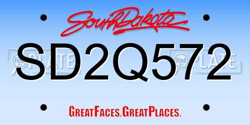 SD2Q572 South Dakota License Plate