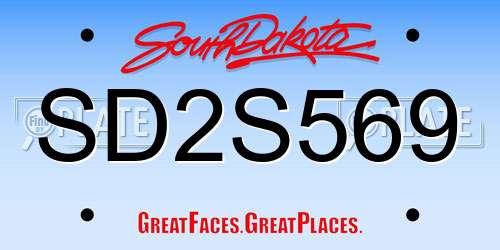 SD2S569 South Dakota License Plate