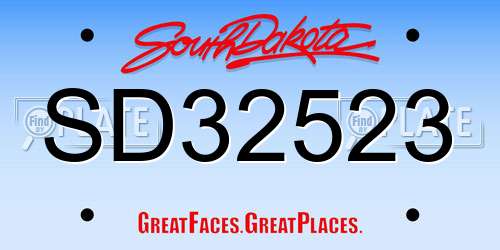 SD32523 South Dakota License Plate