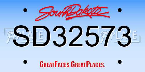 SD32573 South Dakota License Plate