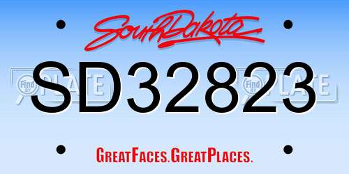 SD32823 South Dakota License Plate
