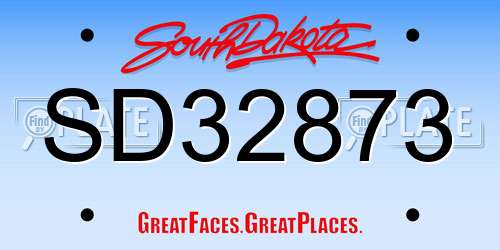 SD32873 South Dakota License Plate