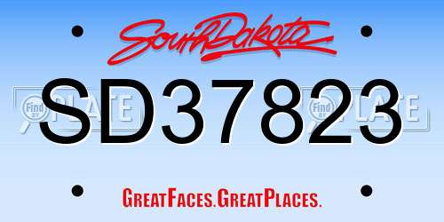 SD37823 South Dakota License Plate