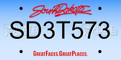 SD3T573 South Dakota License Plate
